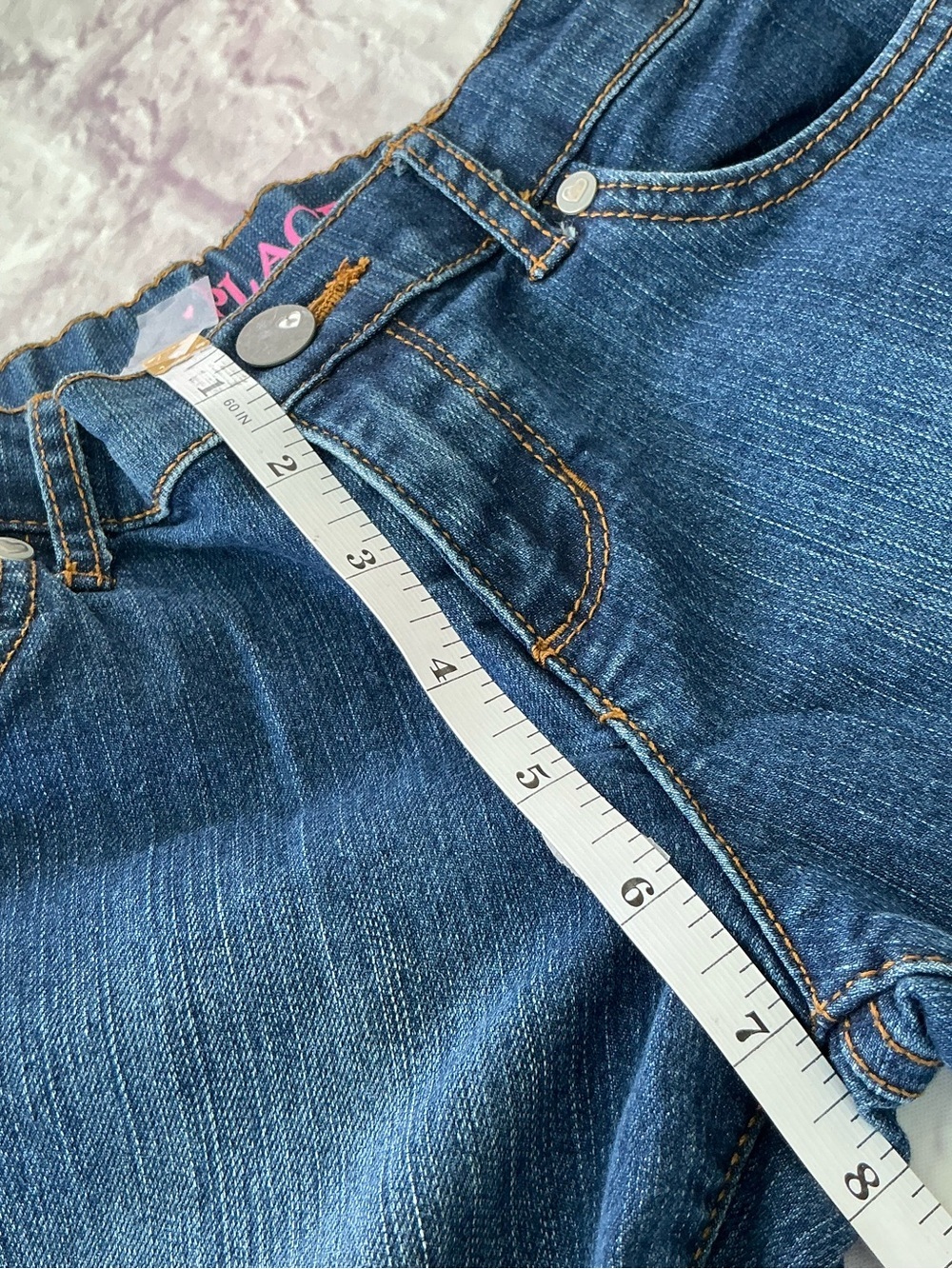 The Children's Place Girls' Dark Blue Super Skinny Adjustable StrtchJeans Size 8 - Picture 4 of 9